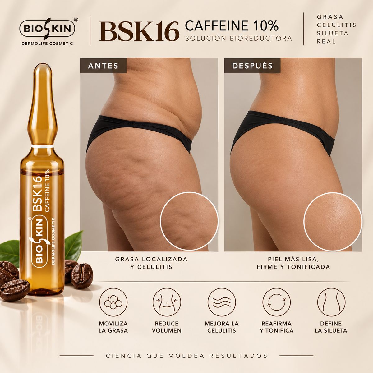 BSK16 CAFFEINE 10% Solución Bioreductora | 10 x 5 ml