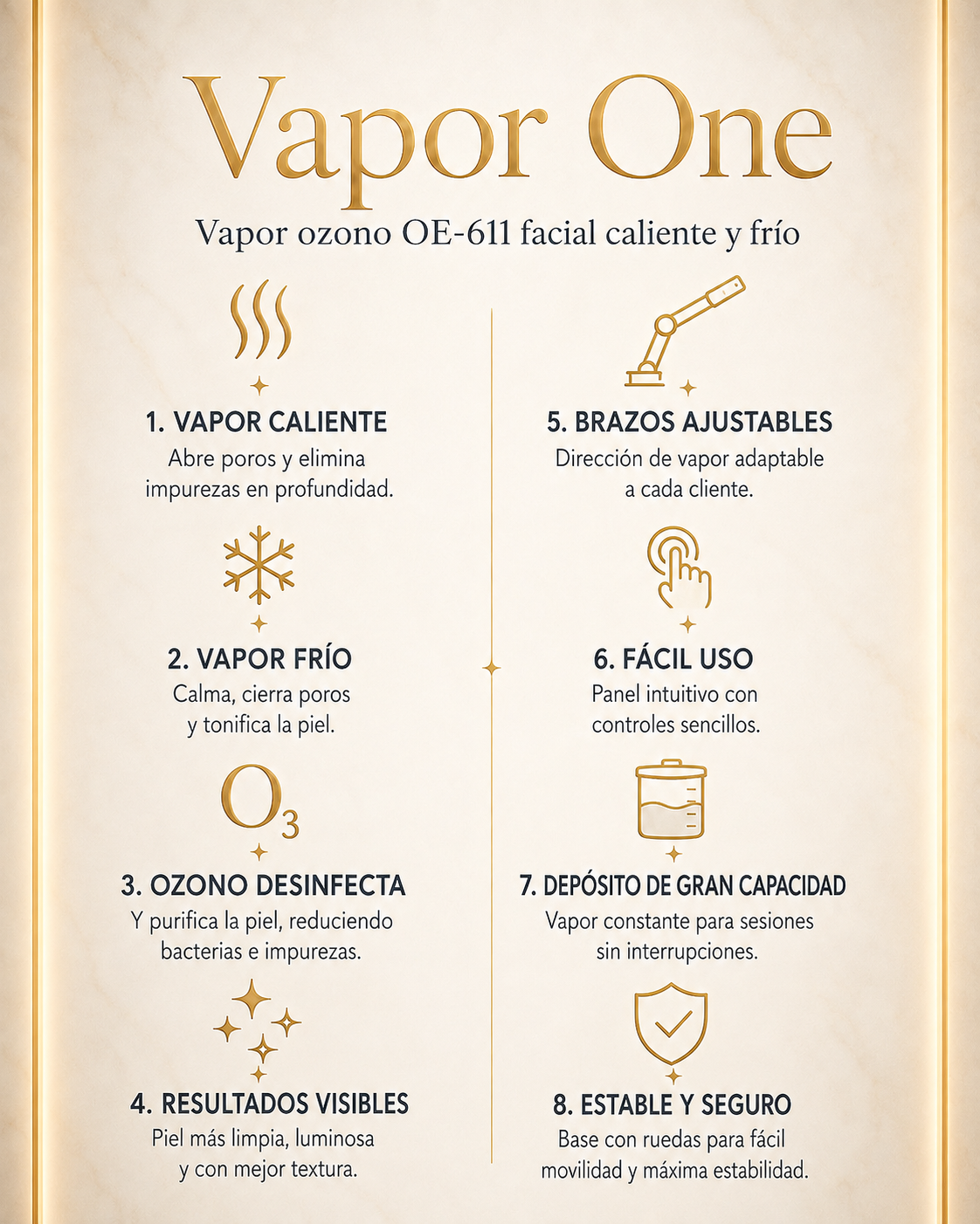 Vapor One | Vapor de Ozono facial caliente y frío OE-611