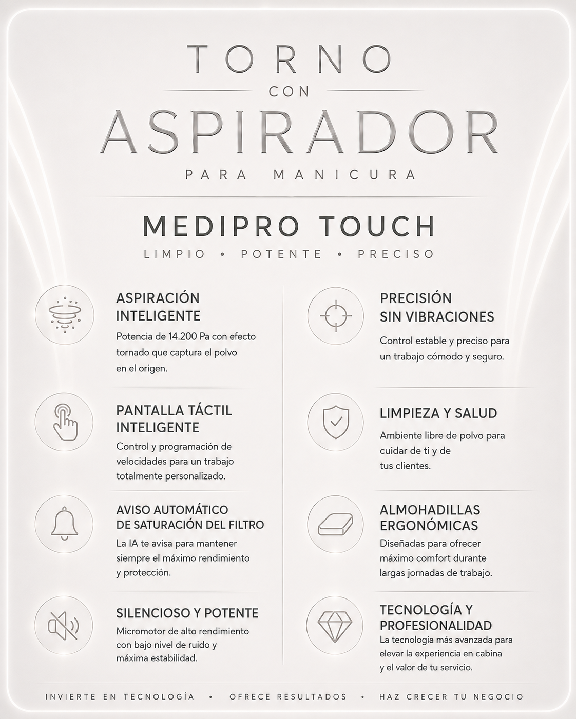Torno con Aspirador para Manicura | Medipro Touch