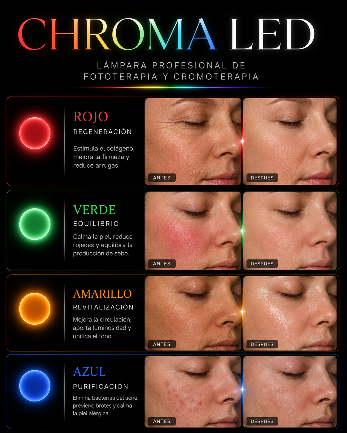 CHROMA LED | Lámpara profesional de fototerapia y cromoterapia