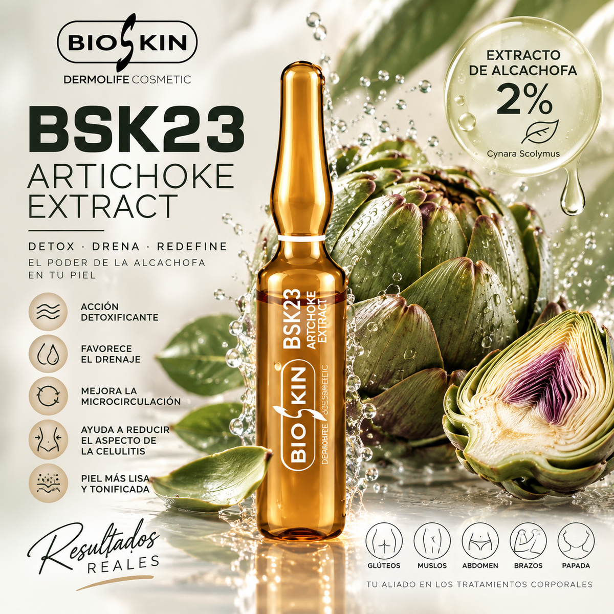 BSK23 ARTICHOKE EXTRACT | Solución detoxificante · Drena · Purifica | 10u. × 5 ml