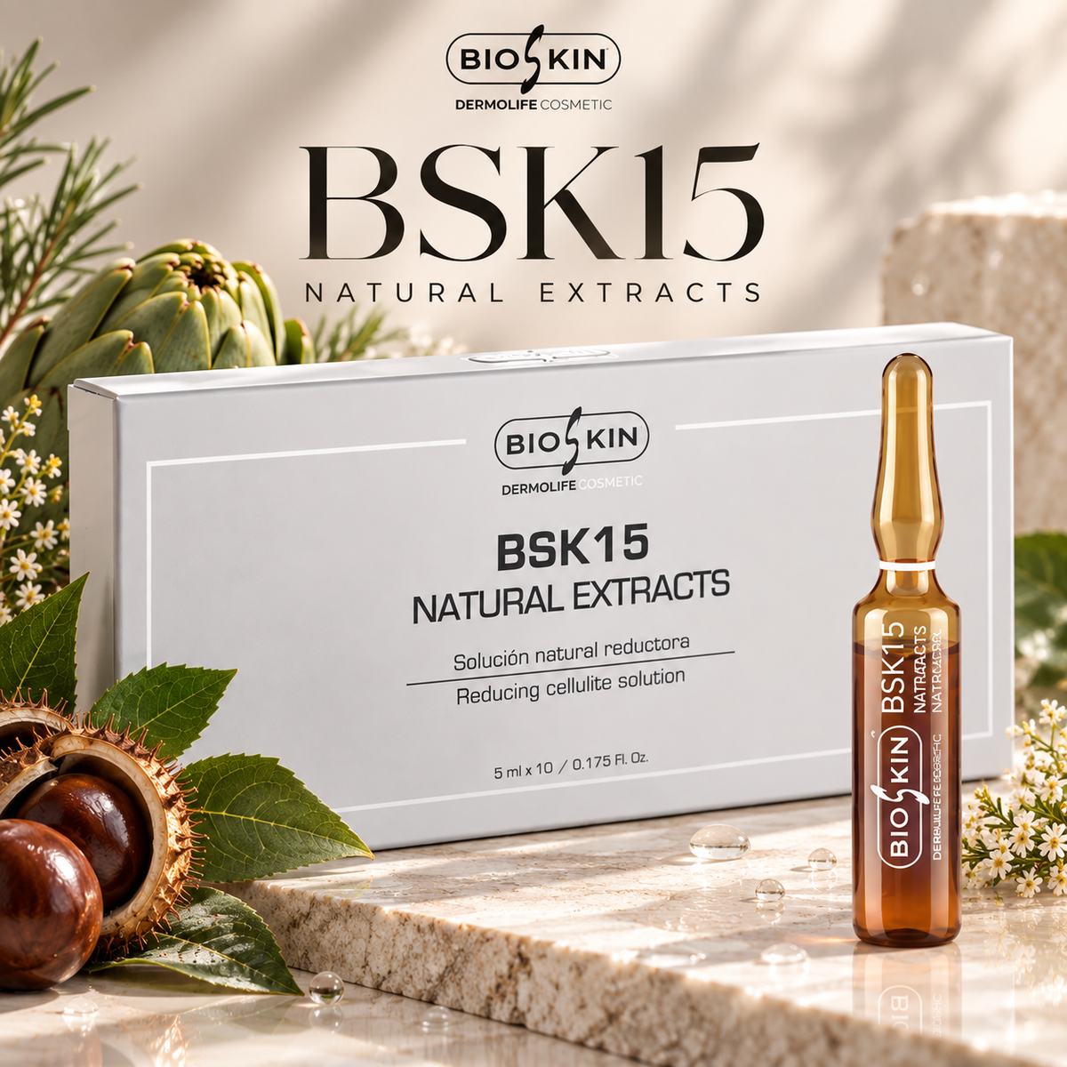 BSK15 NATURAL EXTRACTS | Solución Natural Reductora | 10 x 5 ml