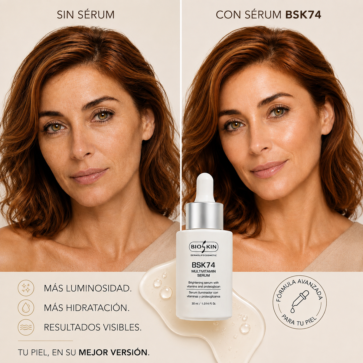 BSK74 Multivitamin Serum | Luminosidad, hidratación y firmeza 30ml