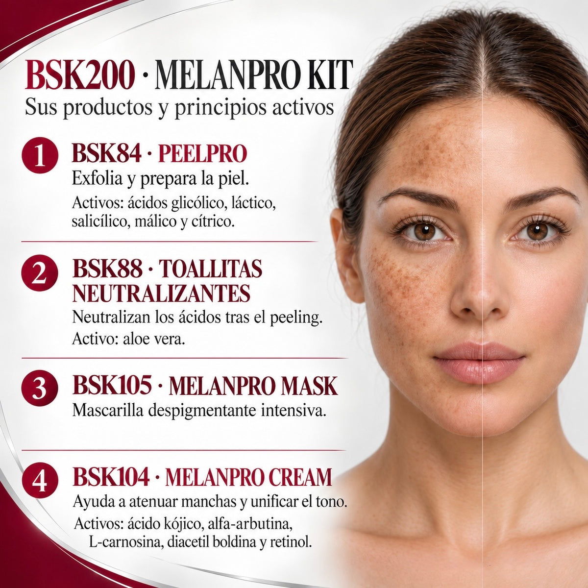 BSK200 MelanPro Kit · Tratamiento facial despigmentante en cabina y en casa