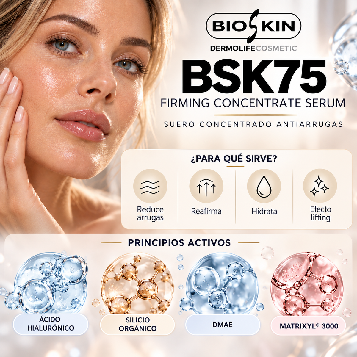 BSK75 FIRMING CONCENTRATE SERUM | Sérum Facial Concentrado Antiarrugas y Reafirmante BioSkin 30 ml