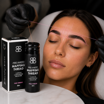 Hilo Rosa Pre-Pintado Profesional para Diseño de Cejas | 30 m