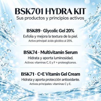 BSK701 Hydra Kit | Kit de hidratación facial intensiva y luminosidad