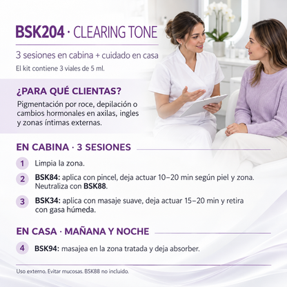 BSK204 Clearing Tone | Kit para aclarar axilas, ingles y zonas íntimas externas
