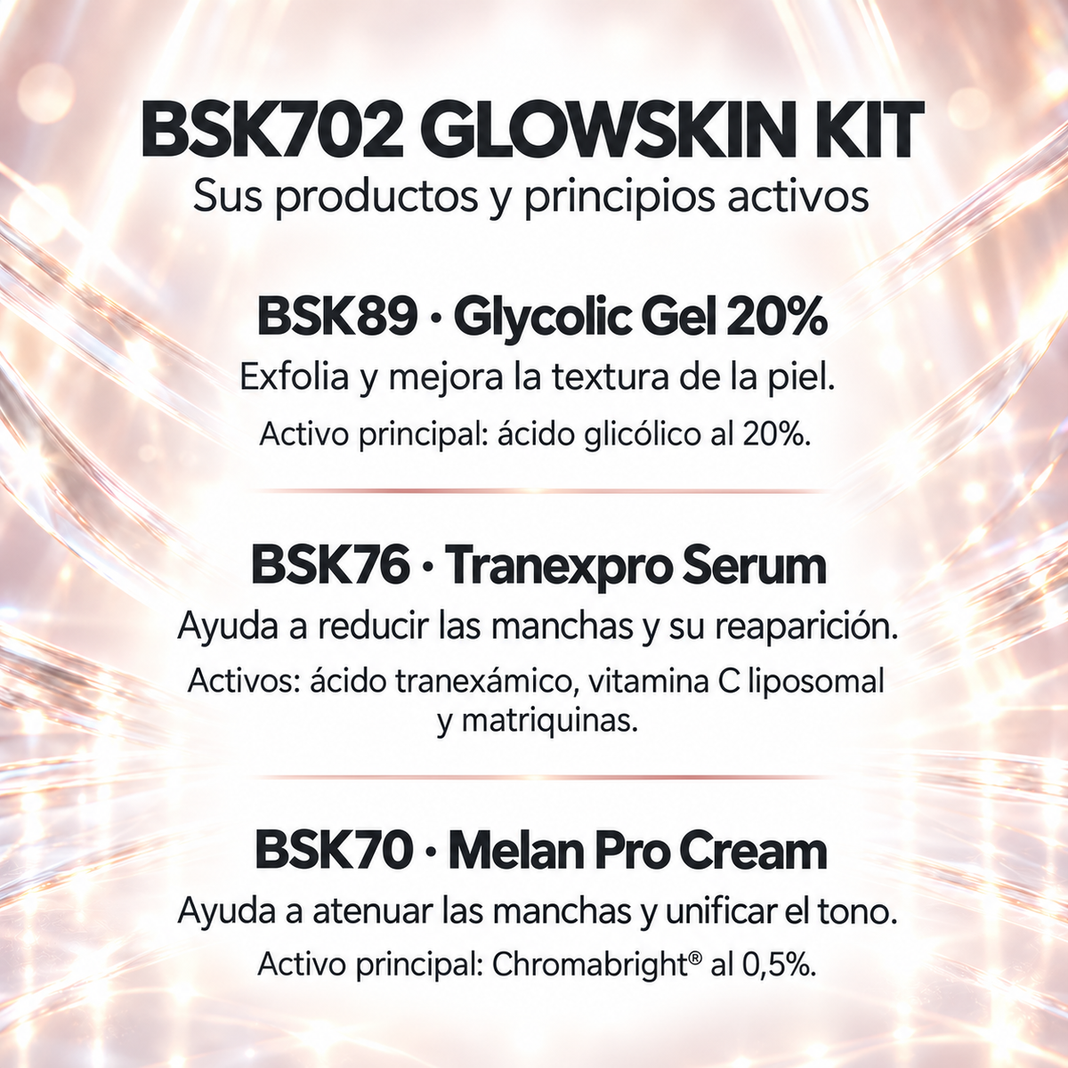 BSK702 Glowskin Kit | Kit facial para manchas, melasma y tono uniforme