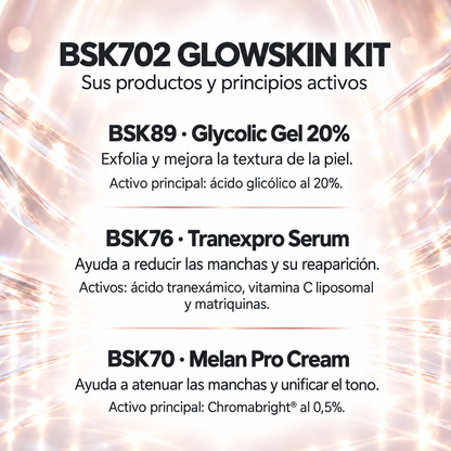 BSK702 Glowskin Kit | Kit facial para manchas, melasma y tono uniforme