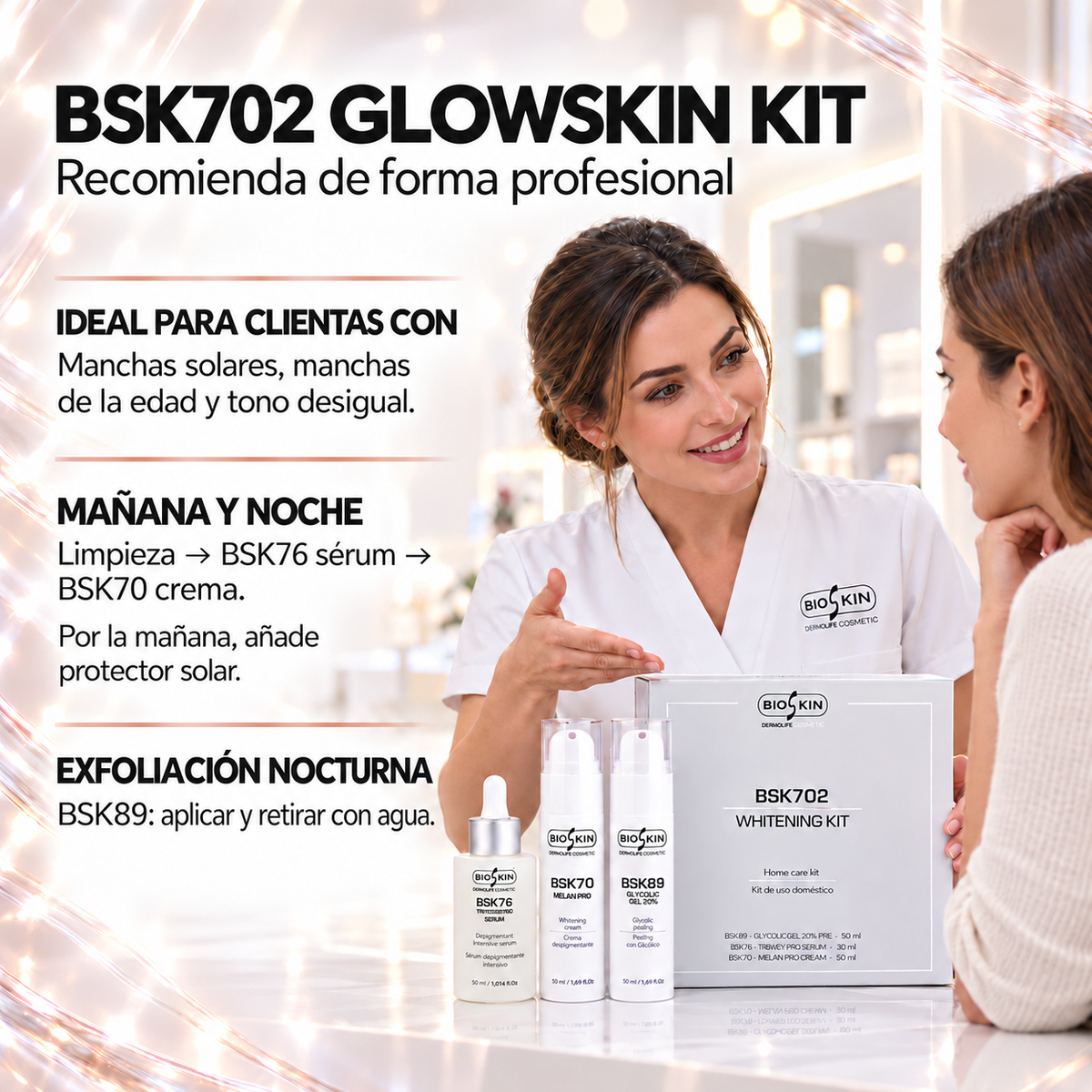 BSK702 Glowskin Kit | Kit facial para manchas, melasma y tono uniforme