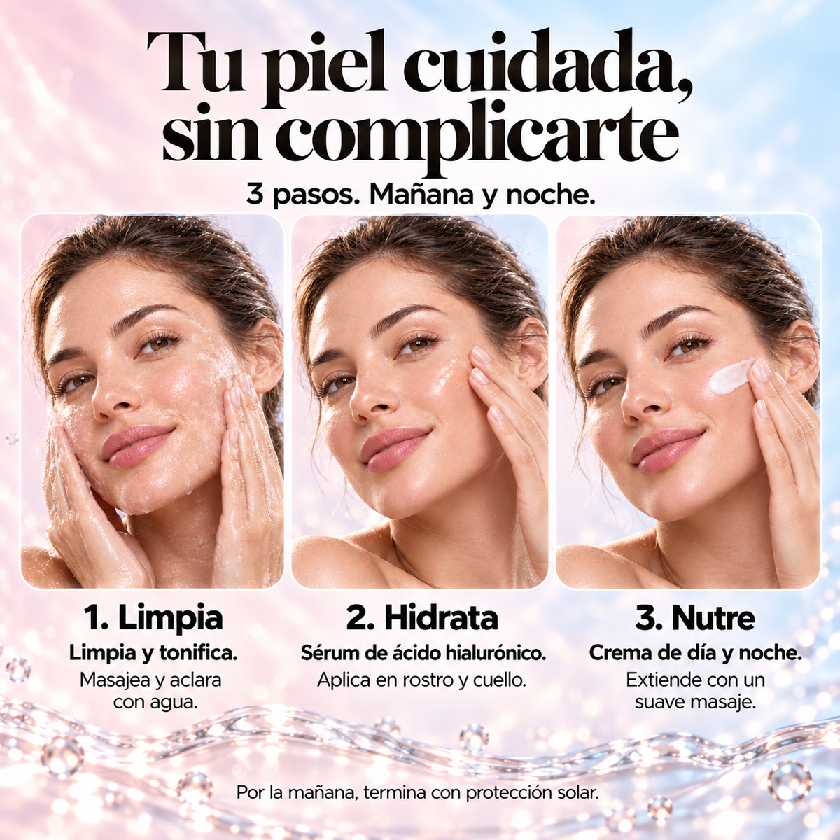 Hello Glow | Tu rutina facial en 3 pasos, día y noche ✨