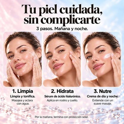 Hello Glow | Tu rutina facial en 3 pasos, día y noche ✨
