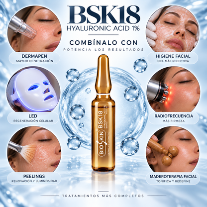 BSK18 HYALURONIC ACID 1% | Solución Hidratante y Regeneradora | 10 x 5 ml