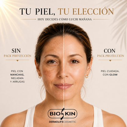 PACK PROTECCIÓN BIOSKIN SPF50+ | Tratamiento Antimanchas + 🎁 4 NECESERES DE REGALO
