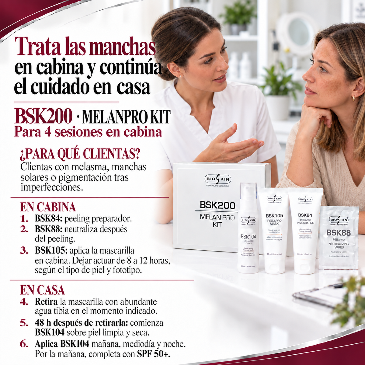 BSK200 MelanPro Kit · Tratamiento facial despigmentante en cabina y en casa