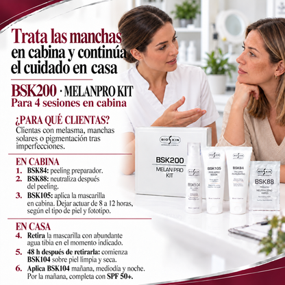 BSK200 MelanPro Kit · Tratamiento facial despigmentante en cabina y en casa