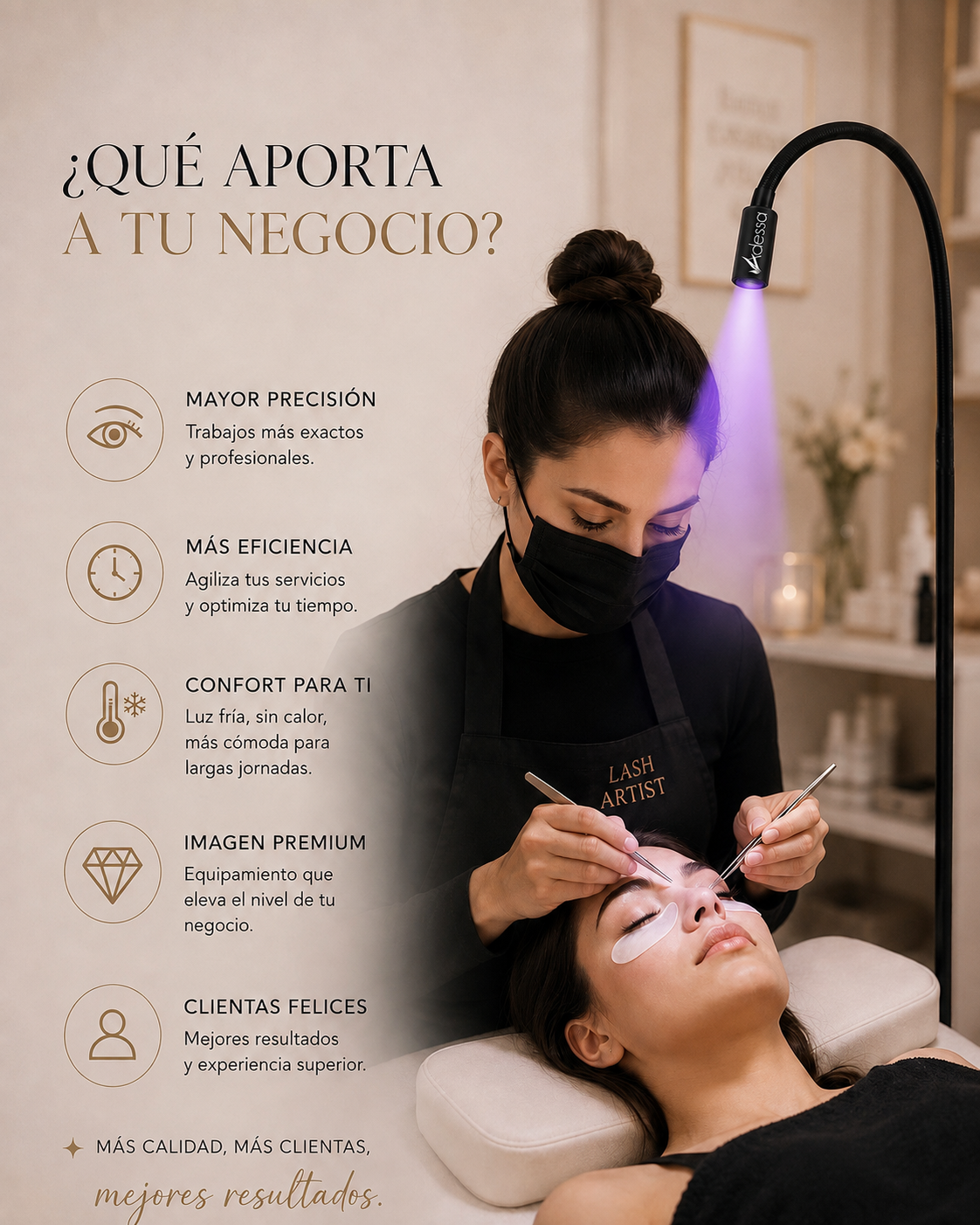 ADESSA UV LASH LAMP | Lámpara UV/LED para extensiones de pestañas