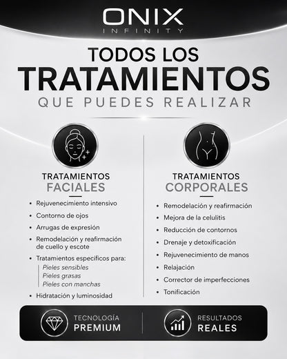 ONIX INFINITY | Radiofrecuencia 448 kHz + Fototerapia LED