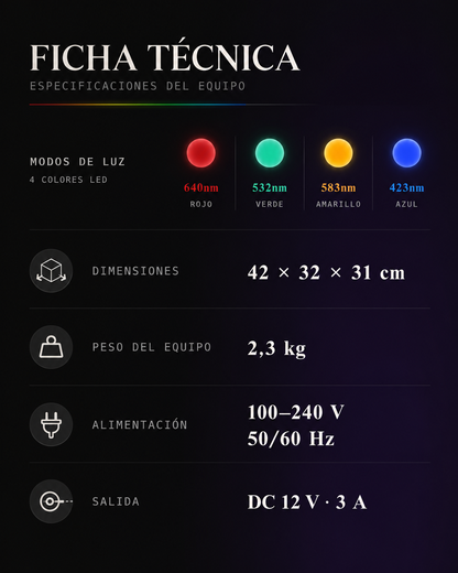CHROMA LED | Lámpara profesional de fototerapia y cromoterapia