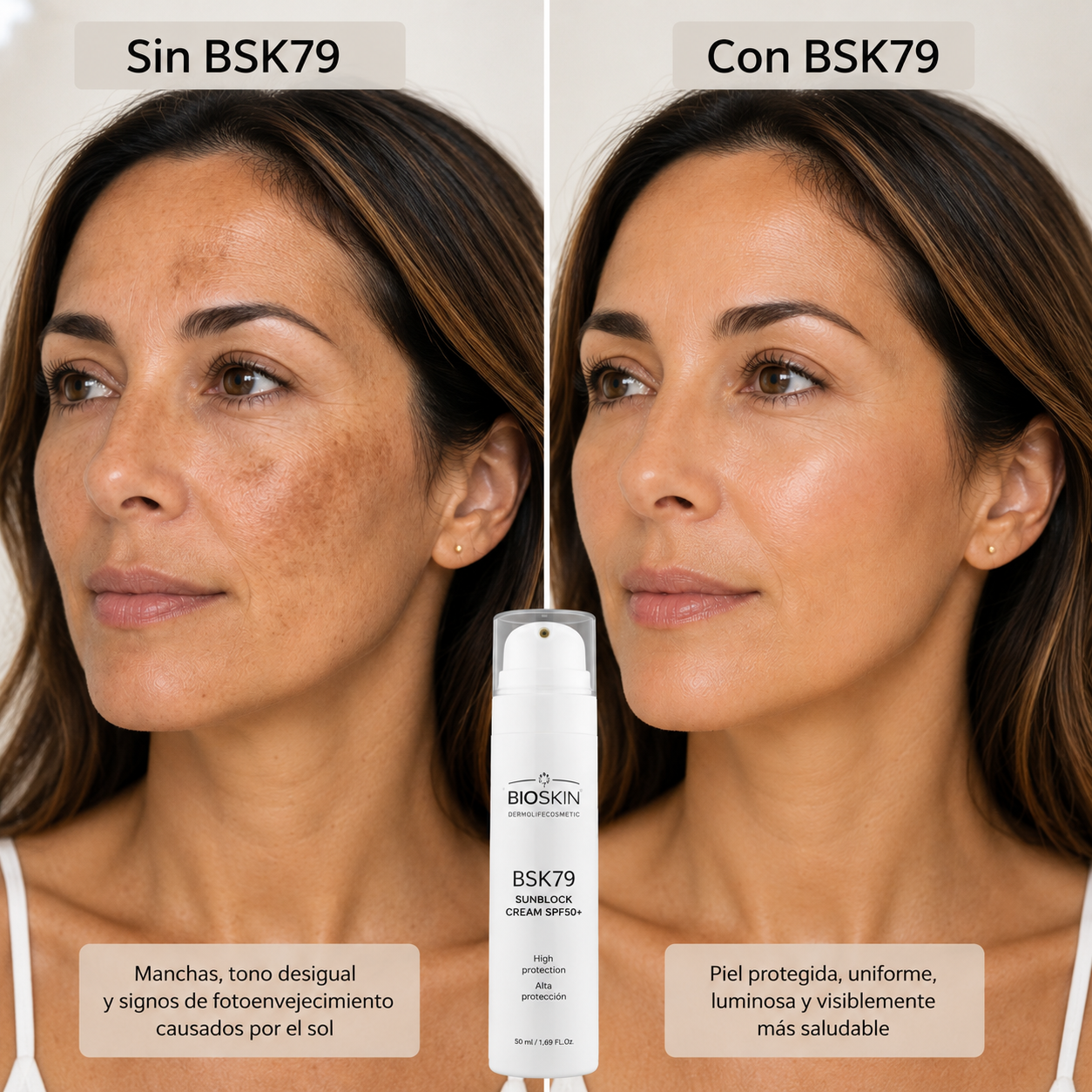 BSK79 Crema Solar Facial SPF50+ | Protección Antiedad de Alta Gama 50ml