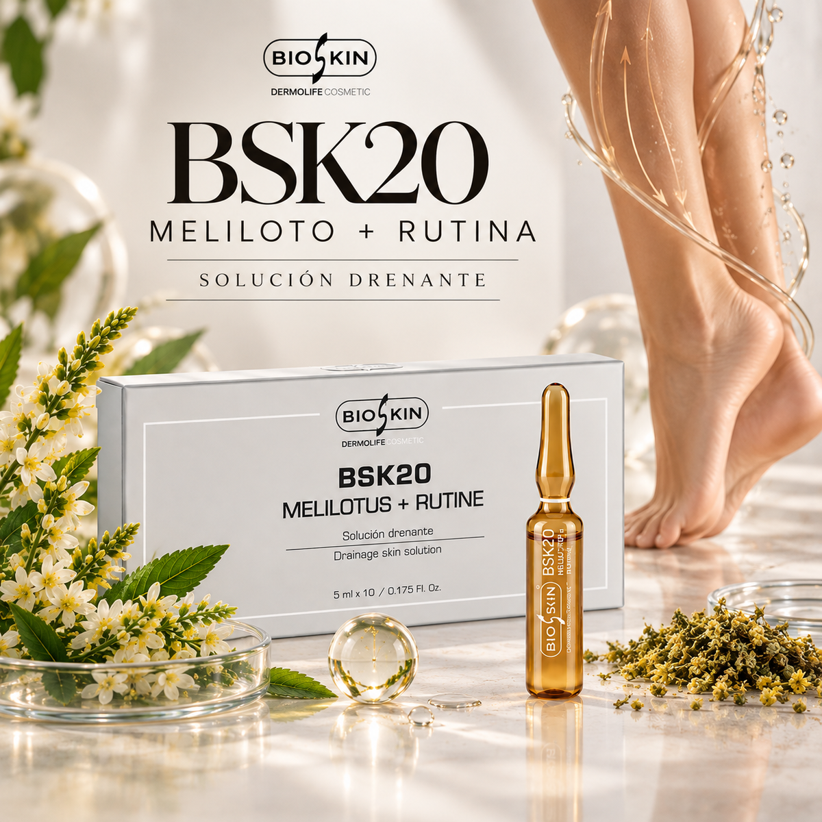 BSK20 MELILOTO + RUTINA | Solución drenante profesional / 10u. 5ml