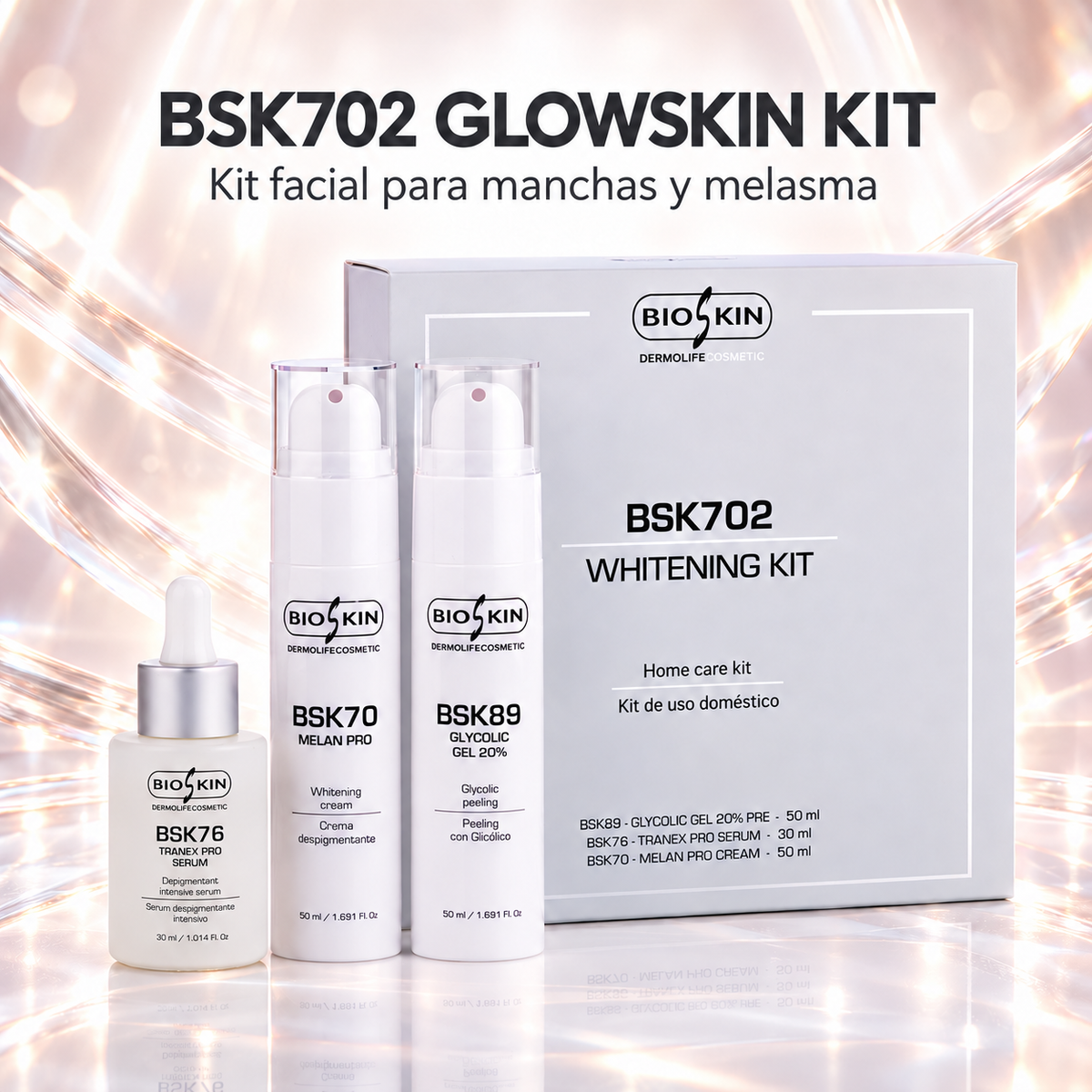 BSK702 Glowskin Kit | Kit facial para manchas, melasma y tono uniforme