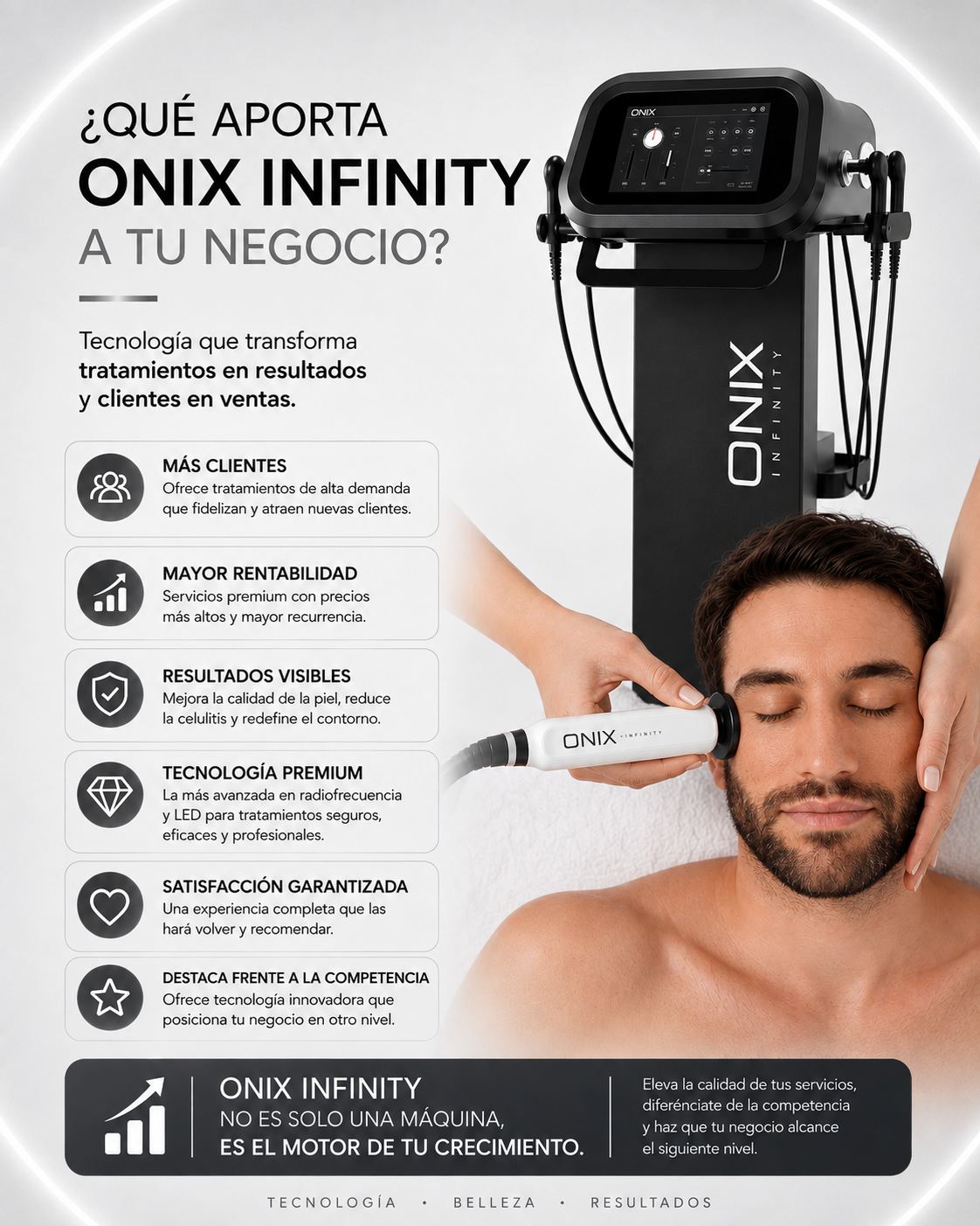 ONIX INFINITY | Radiofrecuencia 448 kHz + Fototerapia LED