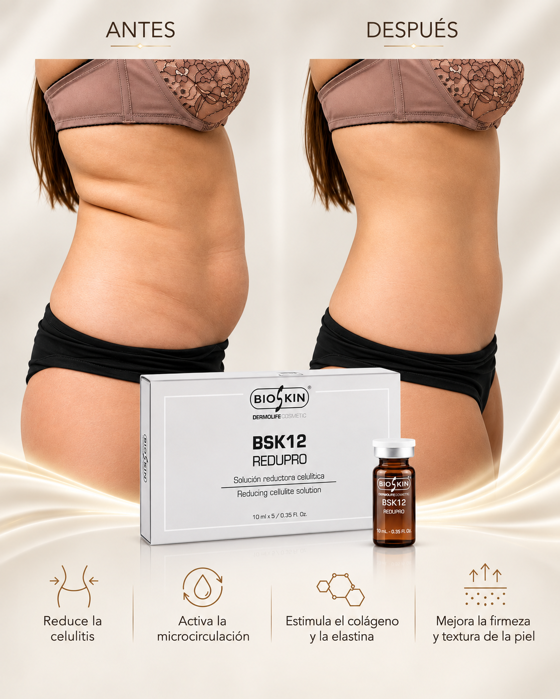 BSK12 Redupro | Tratamiento Profesional Reductor de grasa localizada, celulitis y reafirmante corporal y facial