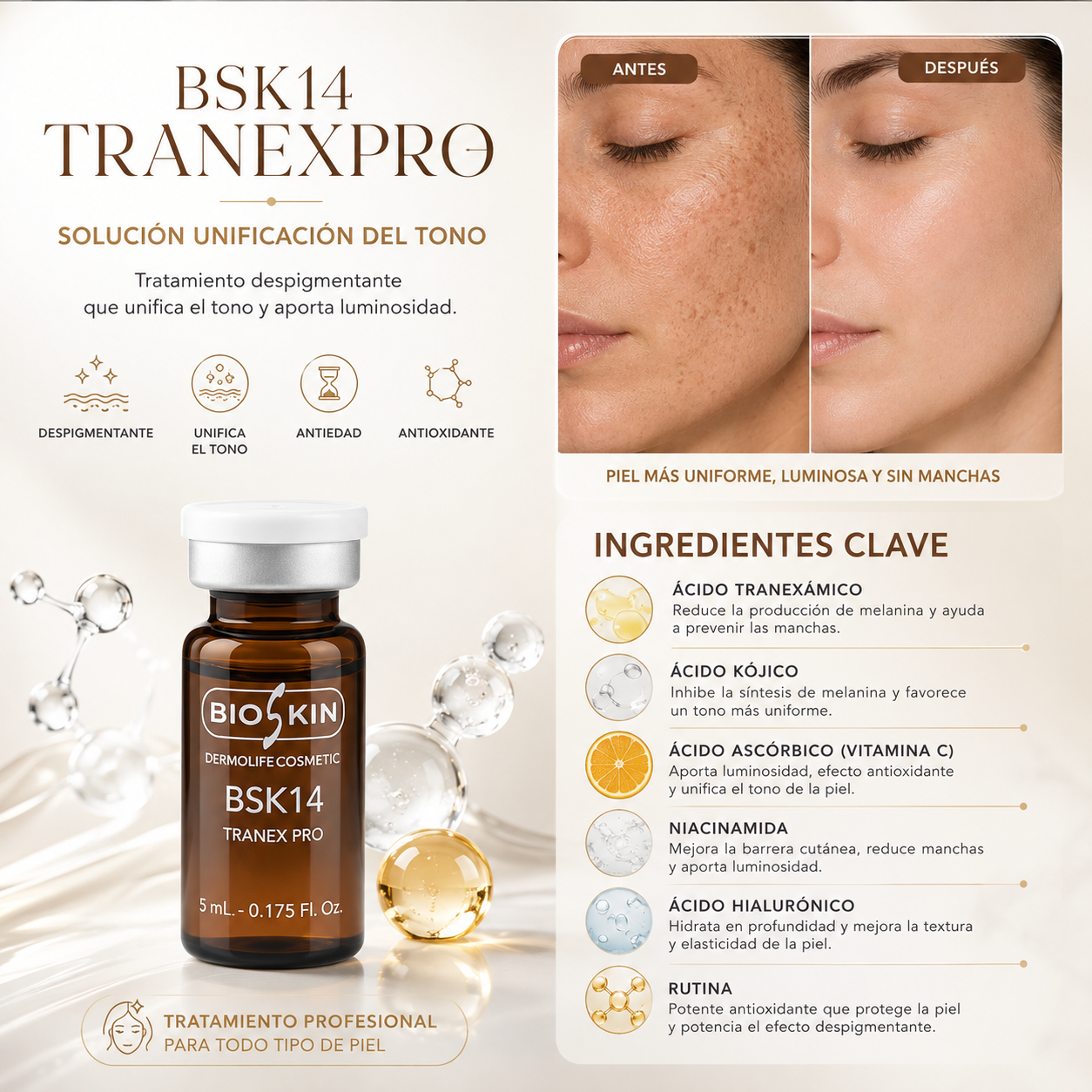 BSK14 TRANEX PRO | Solución Despigmentante Profesional con Ácido Tranexámico