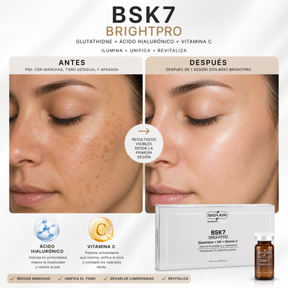 BSK7 BRIGHTPRO | Tratamiento Iluminador & Despigmentante con Glutatión + Vitamina C