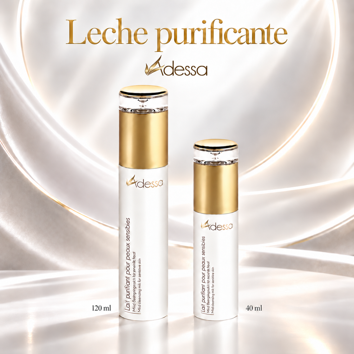Leche purificante Adessa para el cuidado de las extensiones de pestañas | 40 ml y 120 ml