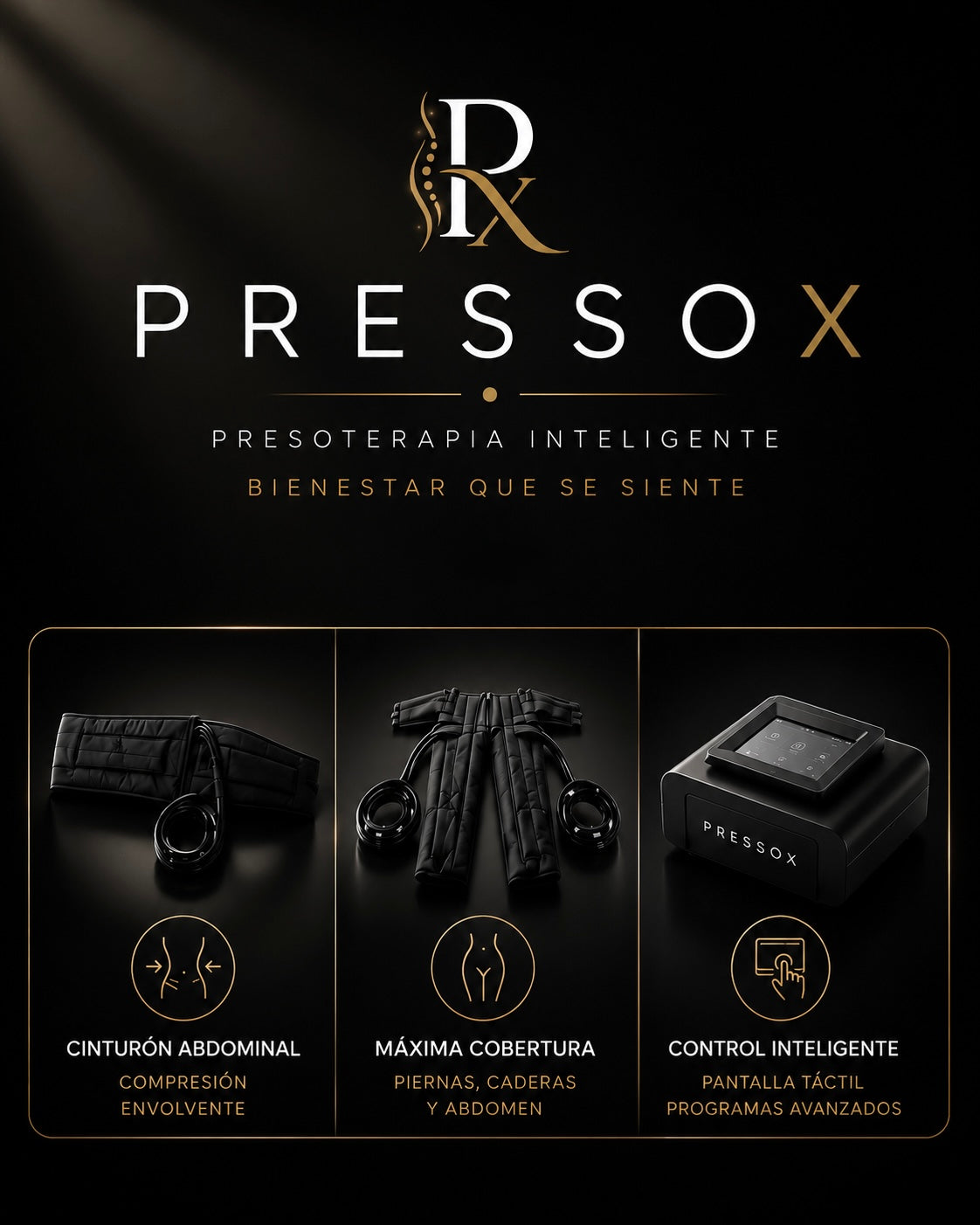 PRESSOX™ | Presoterapia Inteligente para Remodelación Corporal y Drenaje Linfático