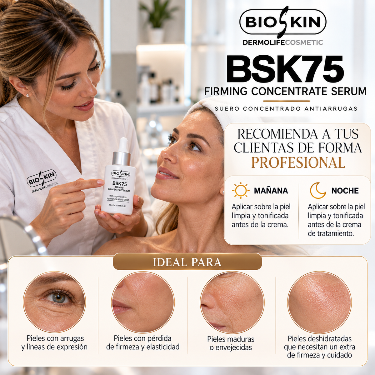 BSK75 FIRMING CONCENTRATE SERUM | Sérum Facial Concentrado Antiarrugas y Reafirmante BioSkin 30 ml