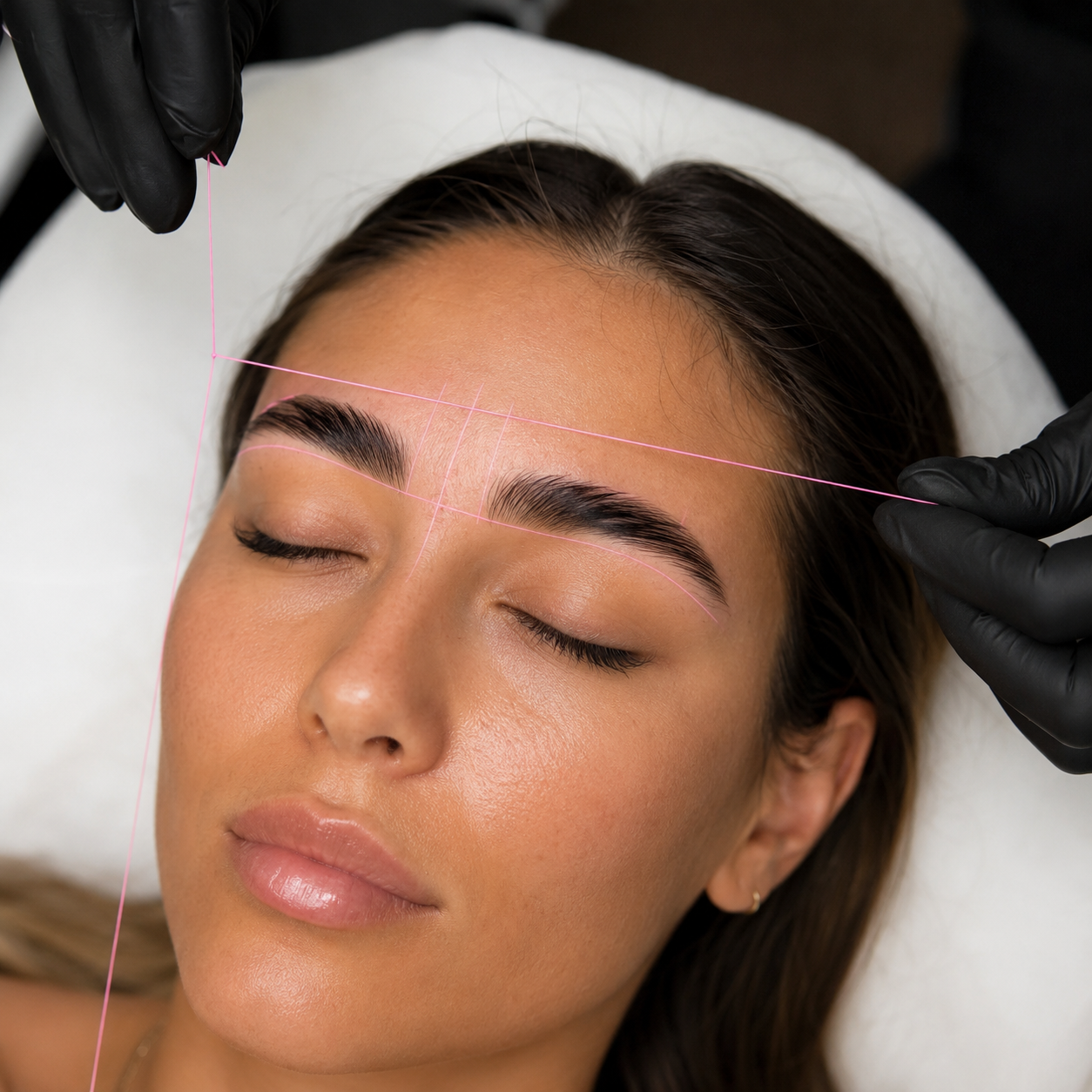 Hilo Rosa Pre-Pintado Profesional para Diseño de Cejas | 30 m