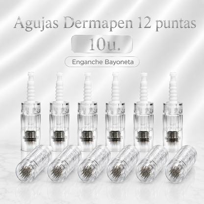 Agujas Dermapen | Nano-12-36-42 | Enganche Bayoneta y Rosca
