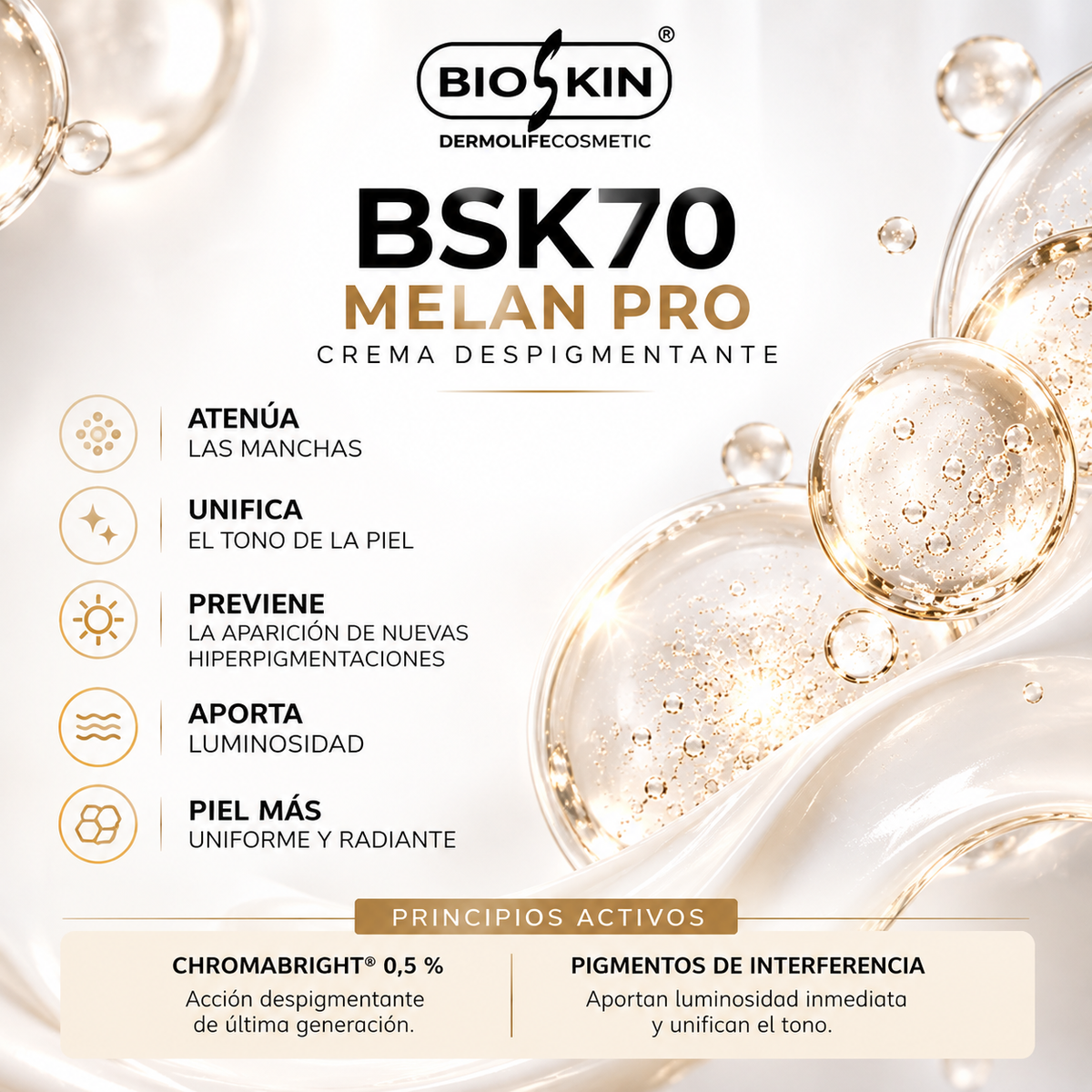 BSK70 MELAN PRO | Crema Despigmentante BioSkin 50 ml