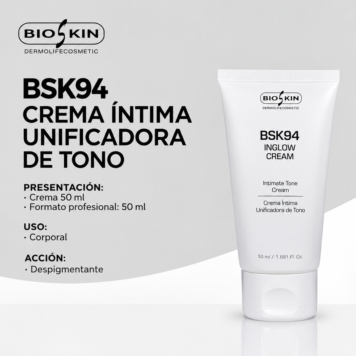 BSK94 INGLOW CREAM BioSkin | Crema Íntima Unificadora de Tono 50 ml