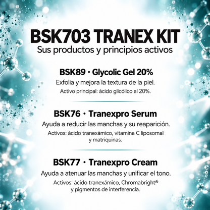 BSK703 Tranex Kit | Tratamiento despigmentante facial para melasma hormonal