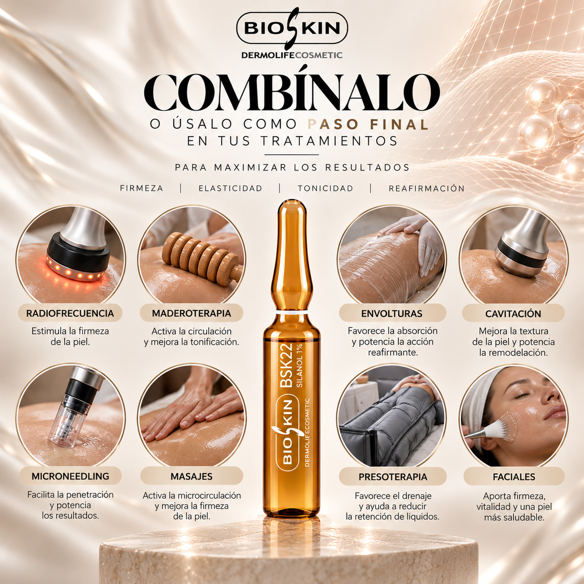 BSK22 SILANOL 1% · Solución Bio-Revitalizante | 10u. x 5 ml