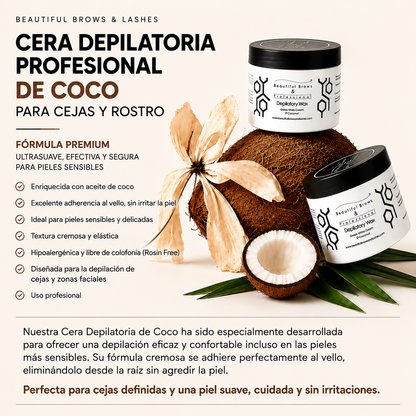 Cera Depilatoria Profesional de Coco para Pieles Sensibles | Cejas y Rostro