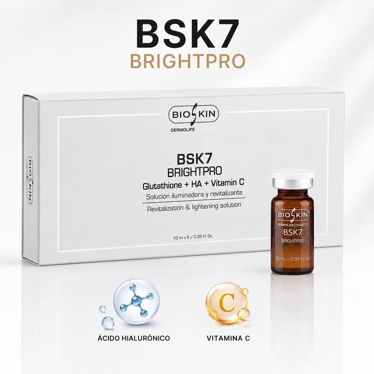 BSK7 BRIGHTPRO | Tratamiento Iluminador & Despigmentante con Glutatión + Vitamina C