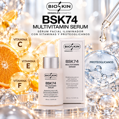 BSK74 MULTIVITAMIN SERUM | Sérum Facial Iluminador con Vitaminas y Proteoglicanos BioSkin 30 ml