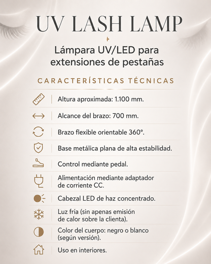 UV LASH LAMP | Lámpara UV/LED para extensiones de pestañas