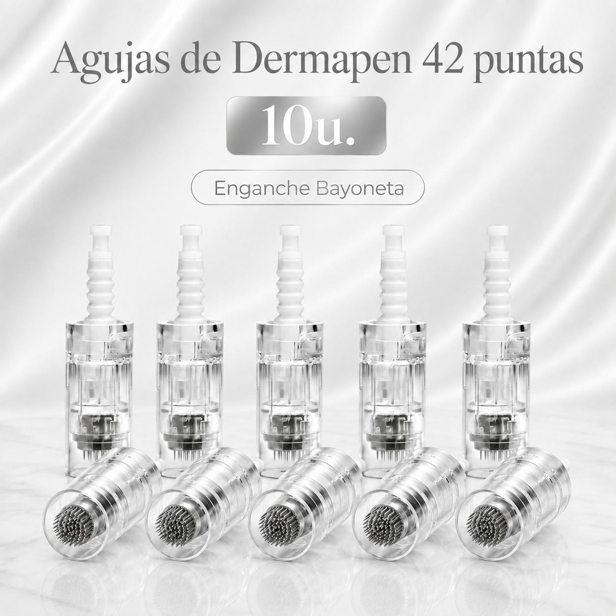 Agujas Dermapen | Nano-12-36-42 | Enganche Bayoneta y Rosca