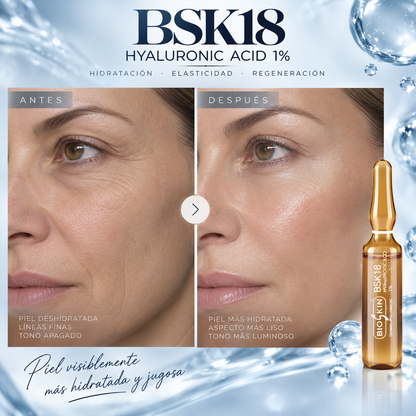 BSK18 HYALURONIC ACID 1% | Solución Hidratante y Regeneradora | 10 x 5 ml