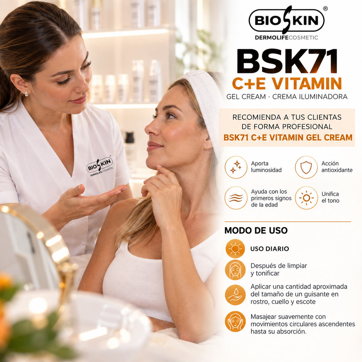 BSK71 C+E VITAMIN GEL CREAM | Crema-Gel Vitaminas C + E BioSkin 50 ml