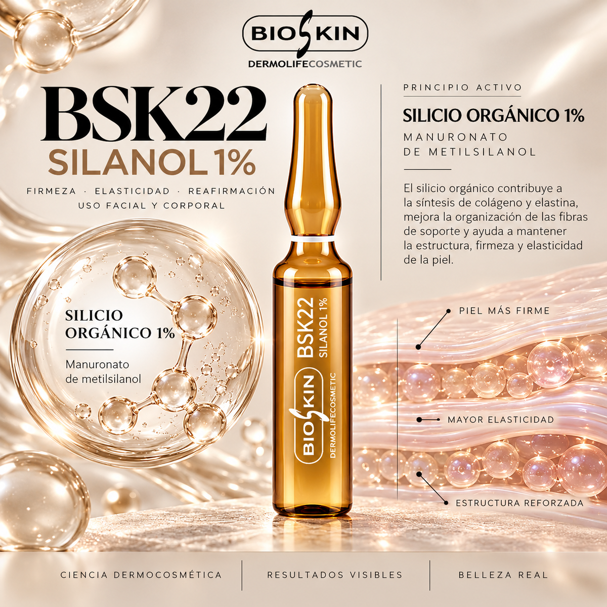 BSK22 SILANOL 1% · Solución Bio-Revitalizante | 10u. x 5 ml
