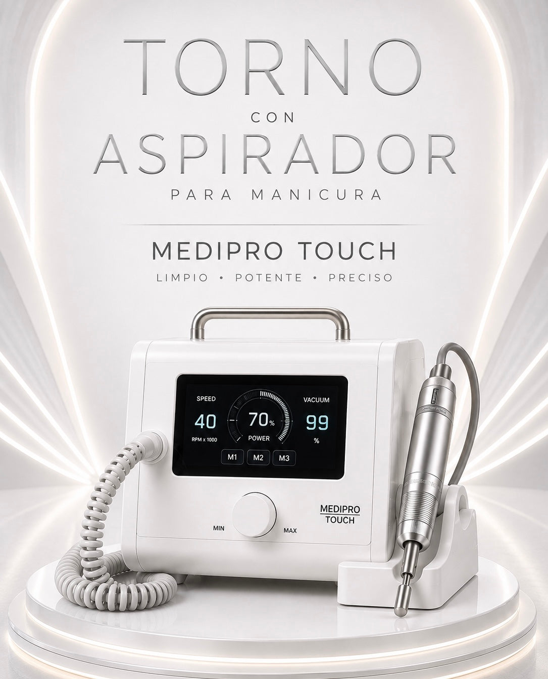 Torno con Aspirador para Manicura | Medipro Touch
