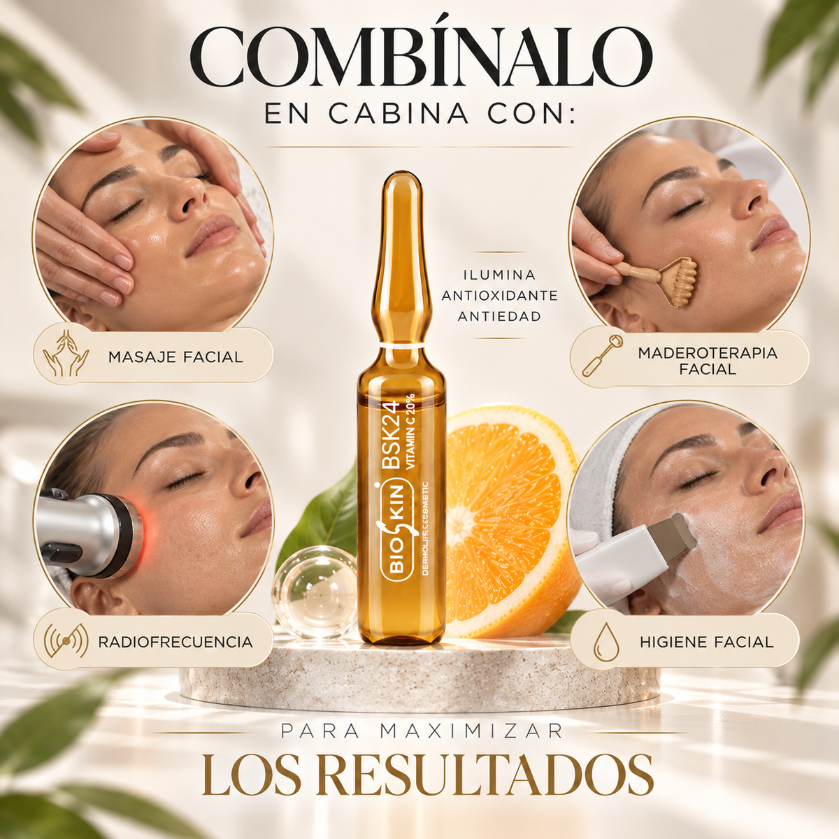 BSK24 VITAMIN C 20% | Solución iluminadora · Antioxidante · Antiedad · 10u. x5mls